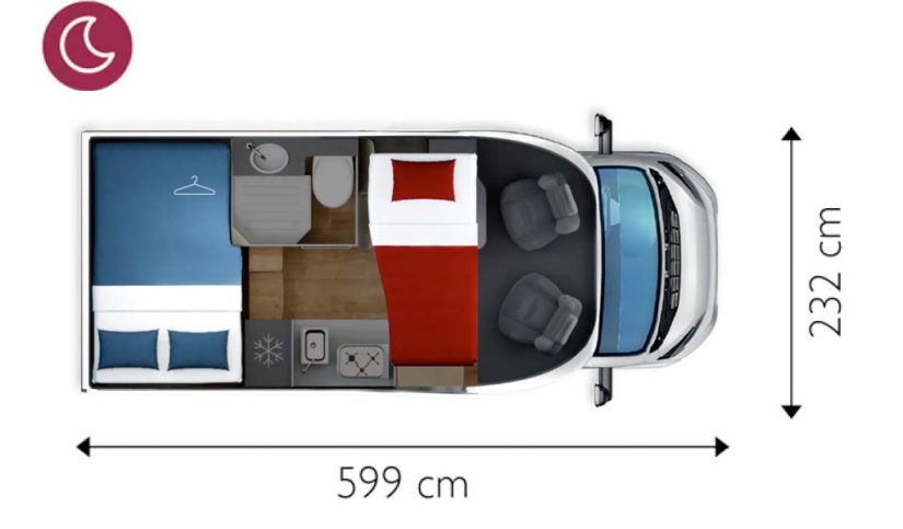 Configuración noche autocaravana Siena 322